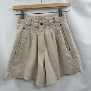 Seattle Gear Vintage Linen Cotton High Waist Pleated Shorts Made in USA